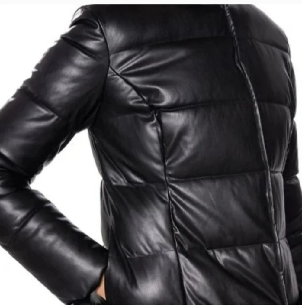 AKIRA Black Puffer Jacket with Faux Fur Accents - Picture 2 of 6